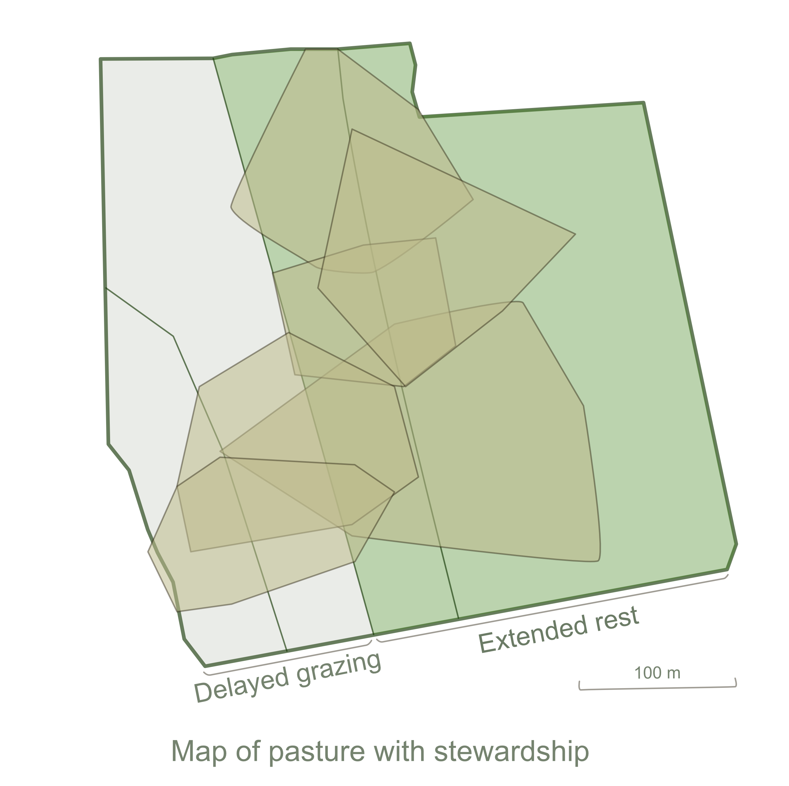 Map of pasture with stewardship practices